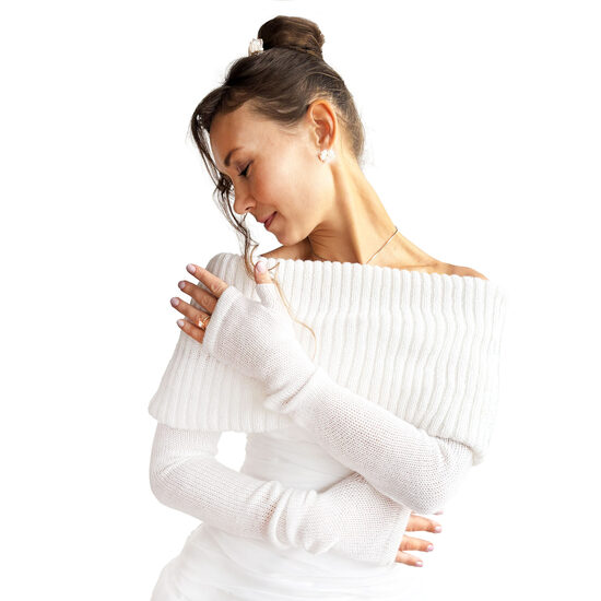 Knitted Bridal Wrap, Knit Wedding Shoulder Shrug, Winter Bridesmaid Cover Up, code WW15